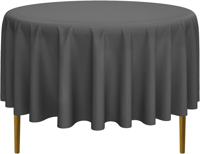 Lann's Linens - 10 Premium 90" Round Tablecloths for Wedding/Banquet/Restaurant - Polyester Fabric Table Cloth - Dark Gray