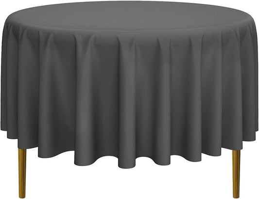 Lann's Linens - 10 Premium 90" Round Tablecloths for Wedding/Banquet/Restaurant - Polyester Fabric Table Cloth - Dark Gray