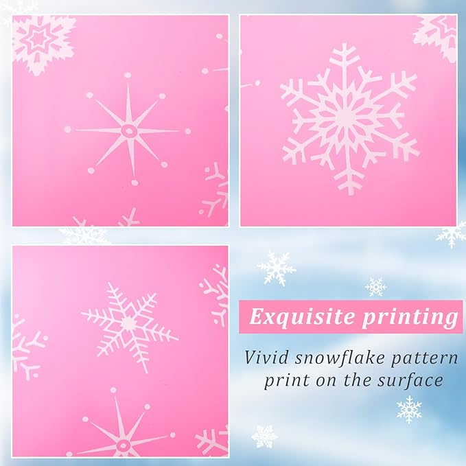 Skylety 40 Pieces Snowflake Balloons Bulk Winter Transparent Snowflake Latex Balloons for Christmas Birthday Wedding Party Decorations(Pink)