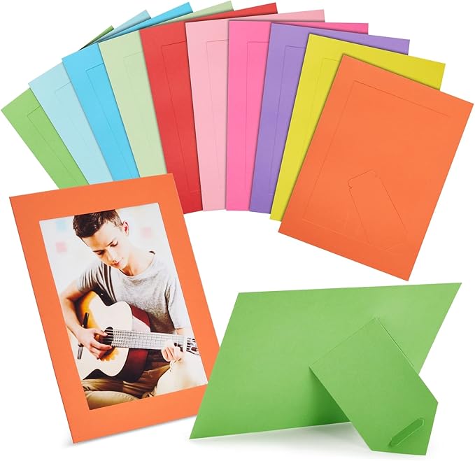 Juvale Picture Frame Craft Kit - 5x7 in, 30-Piece Multi-Color Set - Paper & Cardboard DIY Picture Frames with Easel Backs - Paintable Classroom & Wedding Photo Display