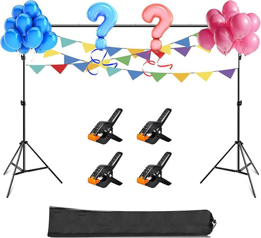 PULUZ Backdrop Support Stand Kit 10x6.6ft Adjustable Photography Studio Photo Background Support System with Carrying Bag for Green Screen Muslin