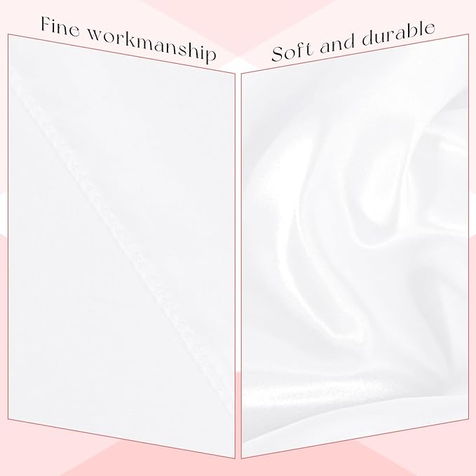 6 Packs Satin Tablecloth 120 Inch White Round Table Cloth Silk Tablecloth Smooth Fabric Overlay Satin Table Cover Decoration for Wedding Party Banquet Events