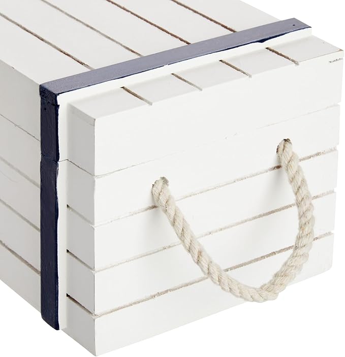 Juvale Nautical Wooden Jewelry Box Set - Jewelry Storage & Nautical Decor Boxes with Lids - Coastal Decor Table Centerpiece