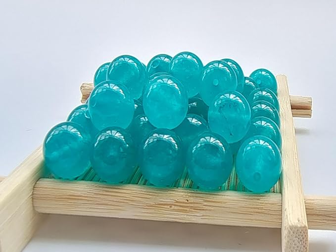 Stone Beads 6mm 140pcs Lake Blue Chalcedony Beads Round Loose Gemstones Beads for Bracelet Necklace Jewelry Making (6mm, 60617 Lake Blue Chalcedony)
