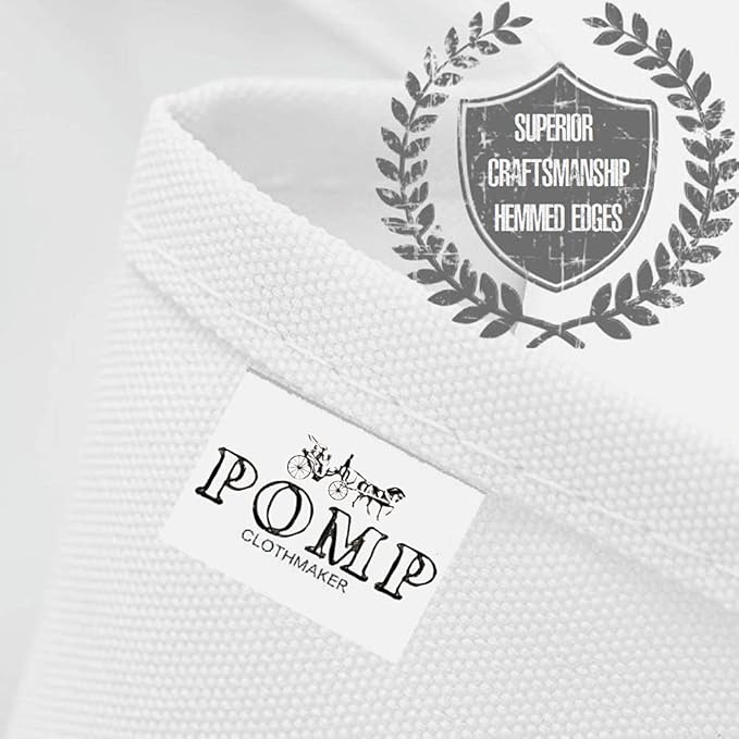 Pomp White 120" Inch Round Premium Polyester Tablecloth (2Pack) | Wrinkle + Stain Resistant Easy Care Fabric | Fits Round or Circle Table