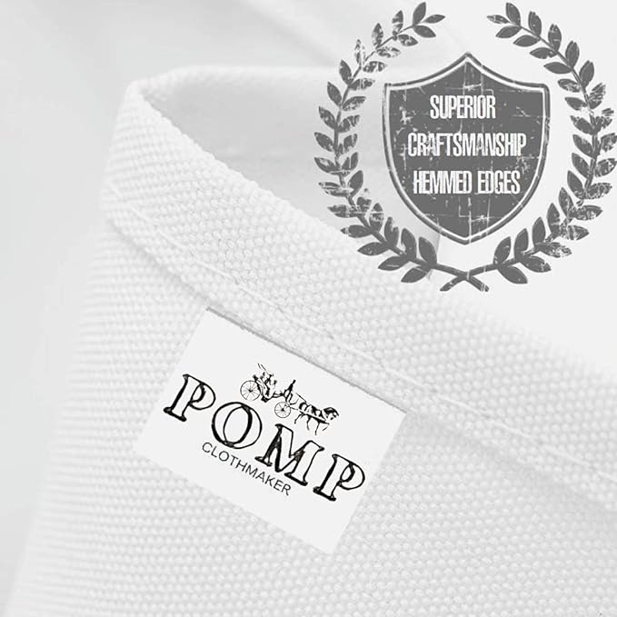 Pomp Pure White 70" x 120" Poplin Polyester Tablecloth (2 Pack) | Wrinkle + Stain Resistant Easy Care Premium Fabric | Fits 6FT or 8FT Rectangle Table