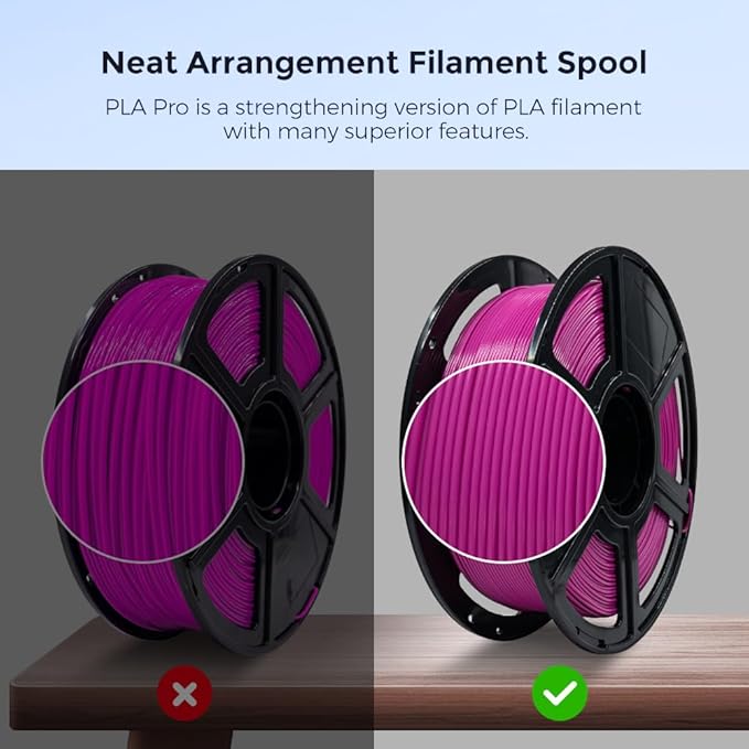 FLASHFORGE 3D Printer Filament, PLA PRO Filament 1.75mm, 1KG Spool (2.2lbs), Dimensional Accuracy +/- 0.02mm for FDM 3D Printers, Better Tenacity & No Knotting (Rose)