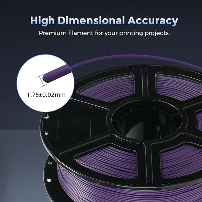 FLASHFORGE Carbon Fiber PETG Filament 1.75mm, Carbon Fiber PETG 3D Printer Filament, 1KG Spool Dimensional Accuracy +/- 0.02mm, Lightweight & Heat-Resistant & Moisture Free (Iris Purple)