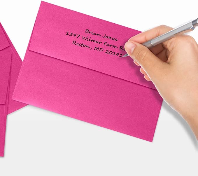 LUXPaper A7 Invitation Envelopes | Peel & Press | 5 1/4" x 7 1/4" | Azalea Metallic | 80lb. Text | 50 Qty