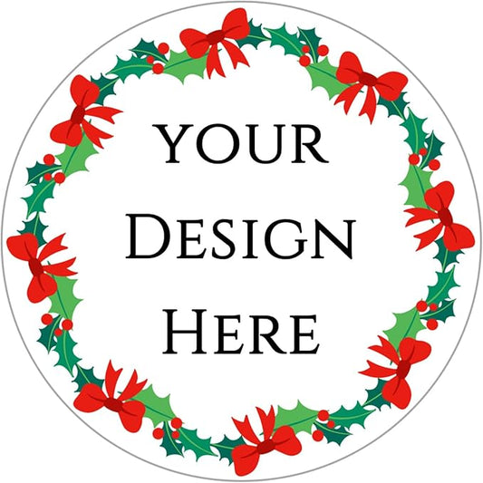 100-1000pcs Custom Stickers Merry Christmas Stickers Personalized Labels Adhesive Xmas Decorative Envelope Seals Stickers for Cards Gift Boxes(Round-1)