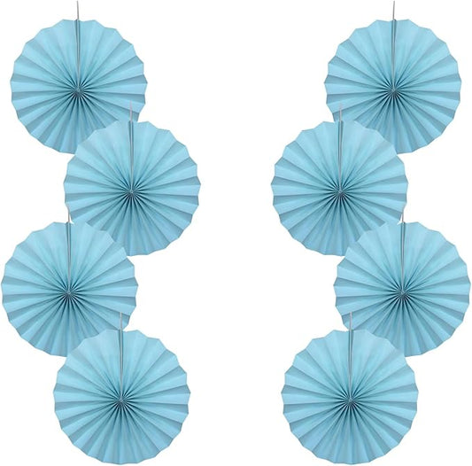 Blue Graduation Party Decor,Baby Blue Party Decorations,Christmas Baby Shower Decorations,Under The Sea Decorations,Blue Bachelorette Party 12in Hanging Paper Fans 30 Color DIY Set (Light Blue)