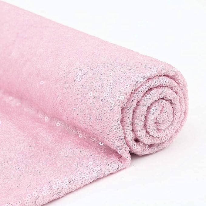 Pink Sequin Backdrop Curtains 1 Panel 10FTx10FT Glitter Pink Photo Backdrop Drapes Party Wedding Baby Shower Curtain Sparkle Photography Background