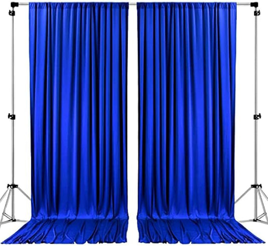AK TRADING CO. 10 feet x 10 feet Polyester Backdrop Drapes Curtains Panels with Rod Pockets - Wedding Ceremony Party Home Window Decorations - Royal Blue (DRAPE-5x10-ROYAL)
