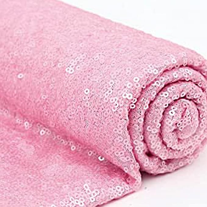 Pink Sequin Backdrop Curtains 4 Panels 2FTx8FT for Wedding, Birthday, Bridal Party, Photo Backdrop