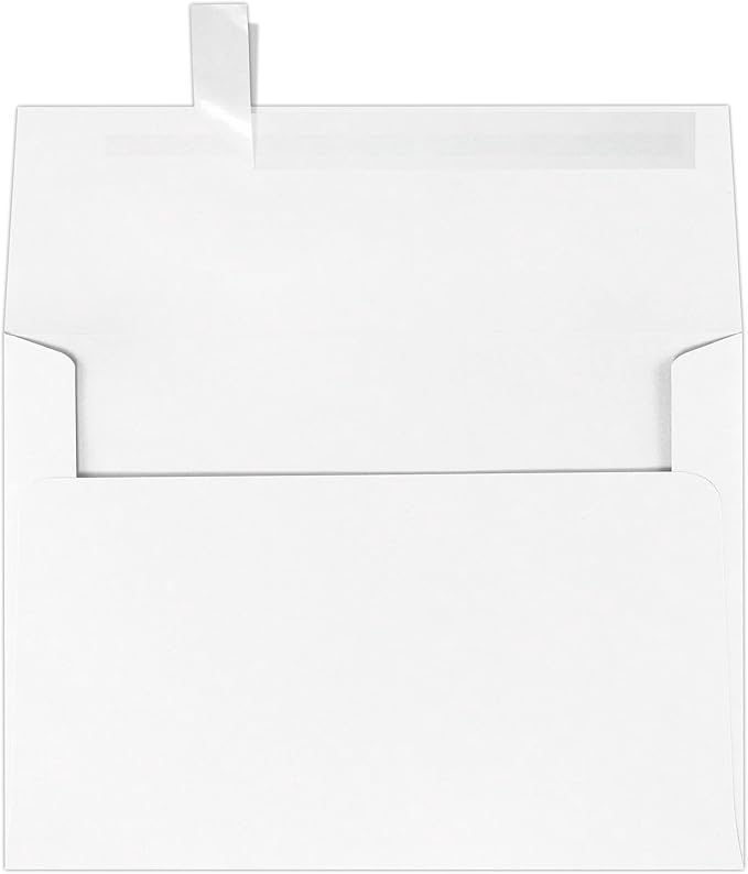 LUXPaper A7 Invitation Envelopes | Peel & Press | 5 1/4" x 7 1/4" | Brilliant White | 80lb. Text | 100% Cotton | 50 Qty