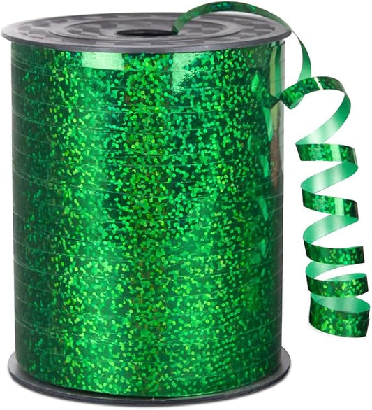 KMER LIFE Premium Green Shiny Curling Shiny Ribbon, 1/5" Wide x 500 Yards Christmas Curling Ribbons for Gift Wrapping, Party Decoration, Balloon String, Ribbons for Florist Flower (1 Roll)