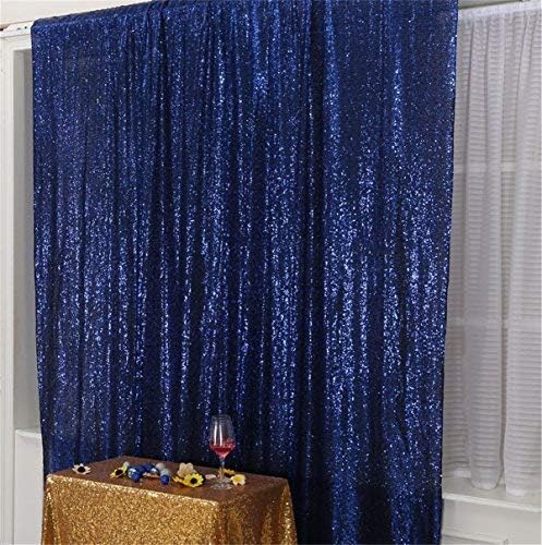Eternal Beauty Navy Blue Sequin Backdrop, 6x8 Ft Glitter Background Curtains for Shimmer Photography Party Wedding Birthday Independence Day Back Drop Decor
