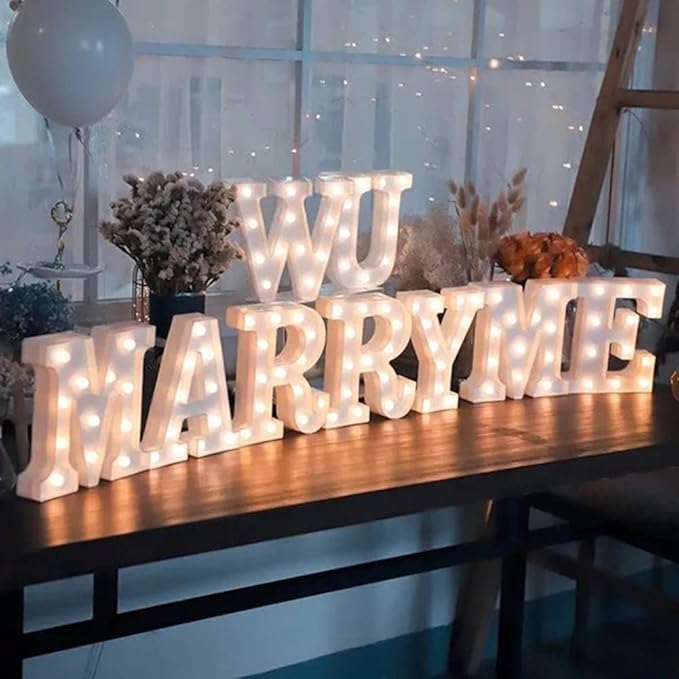 MUMUXI Marquee Light Up Letters | Large Light Up Numbers | Battery Powered and Bright with Every Letter of the Alphabet | For Wedding, Birthday, Party, Celebration, Christmas or Home Decoration (B)