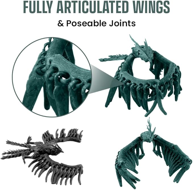 TwistedForge Articulated Forest Phoenix Figurines – 2‑Pack Mythical Creatures Made in USA from Recycled PETG – Poseable Collectible Fantasy Bird Models & Fidget Display Toys for Enthusiasts