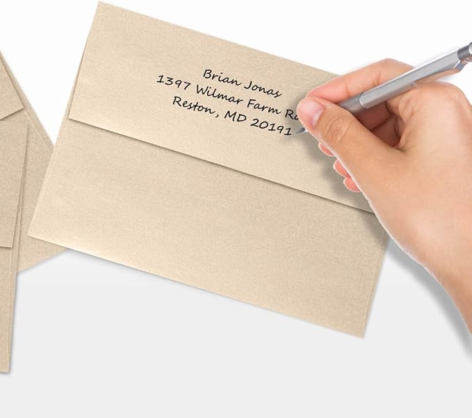 LUXPaper A7 Invitation Envelopes | Peel & Press | 5 1/4" x 7 1/4" | Taupe Metallic | 80lb. Text | 250 Qty