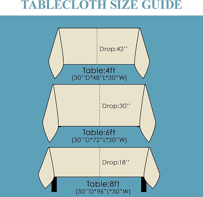 VidaFete Tablecloth 10 Pack 90 * 132inch Rectangle Table Cloth Polyester, Stain Wrinkle Resistant Polyester Dining Table Cover for Kitchen Dinning Party Wedding Rectangular Buffet Decoration(Ivory)