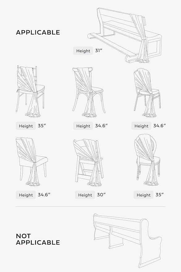 Ling's moment Wedding Chair Sashes Cover Aisle Decorations Draping Fabric Wrinkle-Free with Tie 16 Pcs Dusty Rose & Mauve for Party Ceremony Reception Floral Arrangement Banquet Outdoor Decor