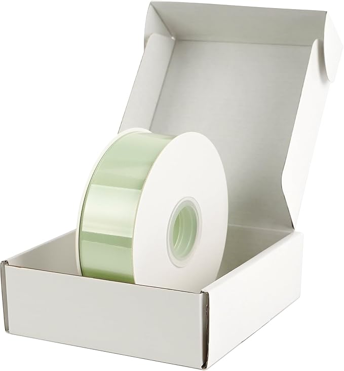 HUIHUANG Seafoam Green Satin Ribbon 1-1/2 inch x 50 Yards Pastel Green Silk Satin Ribbon for Gift Wrapping, Bows, Flower Bouquet, Eternal Roses, Crafts, Wedding Holiday Party Decor