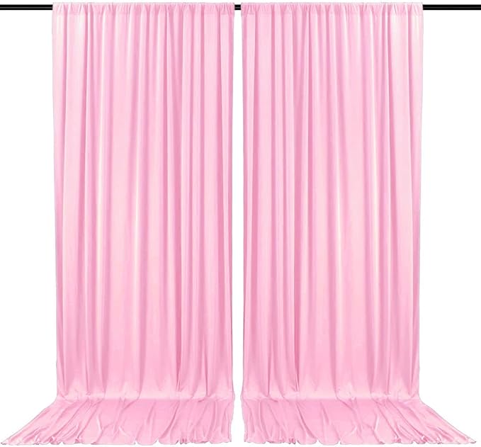 2 Panels Rose Pink Backdrop Curtain, 10 x 10 Feet Background Curtains for Parties, Weddings, Baby Showers, Bachelorette Halloween, Christmas Birthday Party Photoshoot Backdrop Curtains Decorations