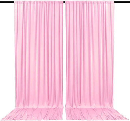2 Panels Rose Pink Backdrop Curtain, 10 x 10 Feet Background Curtains for Parties, Weddings, Baby Showers, Bachelorette Halloween, Christmas Birthday Party Photoshoot Backdrop Curtains Decorations