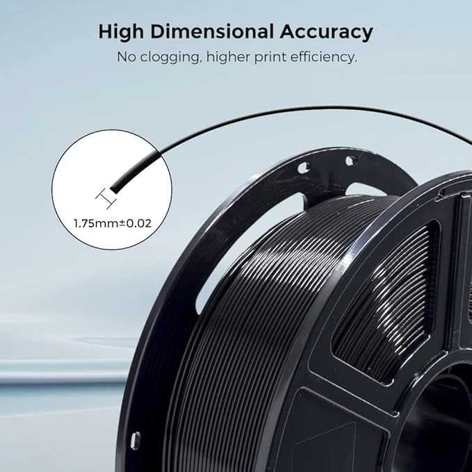 FLASHFORGE 3D Printer Filament, PLA PRO Filament 1.75mm, 1KG Spool (2.2lbs), Dimensional Accuracy +/- 0.02mm for FDM 3D Printers, Better Tenacity & No Knotting (Black)