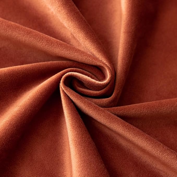 F-CHU Luxury Burnt Orange Tablecloth Thickset Velvet Tablecloth with Beautiful Gold Vintage Tassels Table Cloth for Home Decor Wedding, Party, Banquet and Events 67" Round