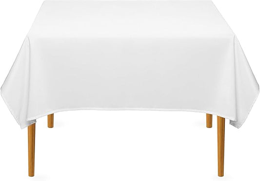 Lann's Linens - 54" Square Premium Tablecloth for Wedding/Banquet/Restaurant - Polyester Fabric Table Cloth - White