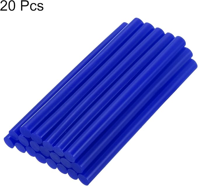 uxcell 20pcs Hot Glue Sticks for Glue Gun 11mm/0.43-inch x 8-inch Mini Hot Melt Adhesive Glue Stick Bright Blue