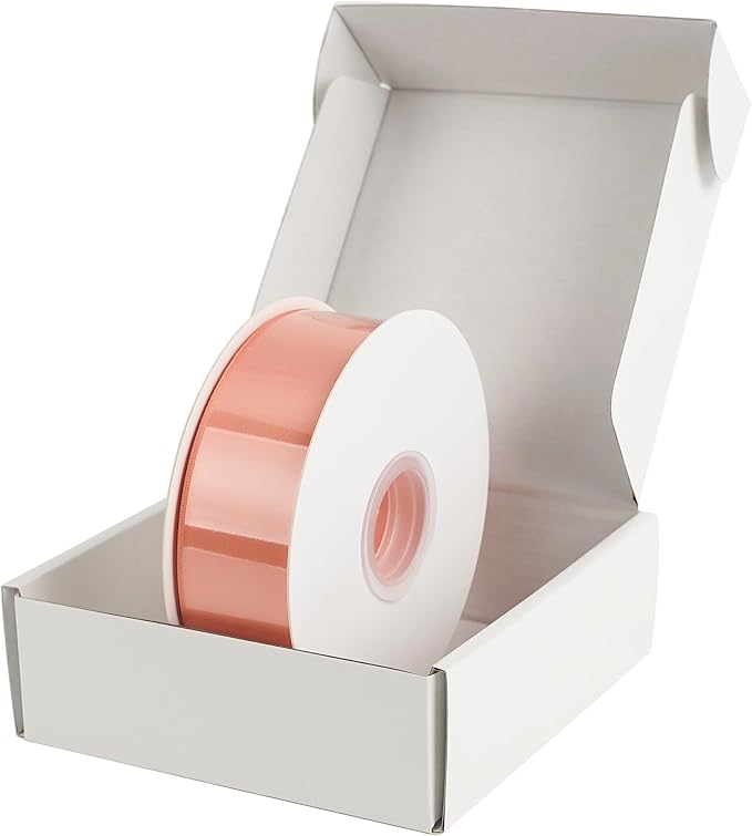 HUIHUANG Peach Satin Ribbon 1-1/2 inch x 50 Yards Peach Color Double-Faced Satin Ribbon for Gift Wrapping, Bows, Flower Bouquet, Eternal Roses, Crafts, Bridal Shower Wedding Decor