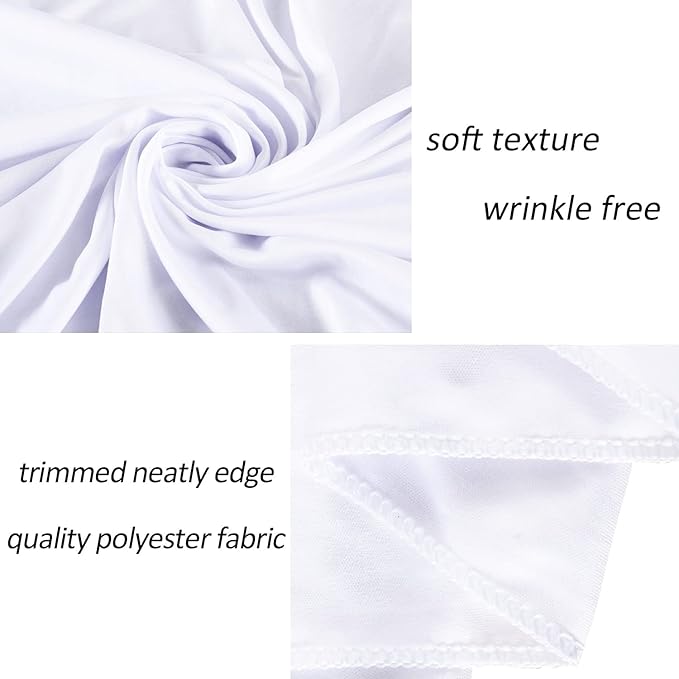 AK TRADING CO. 10 feet x 10 feet Polyester Backdrop Drapes Curtains Panels with Rod Pockets - Wedding Ceremony Party Home Window Decorations - White (Pack of 12)