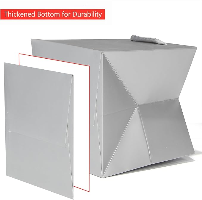 Silver Gray Square Gift Bags 4 in Paper Gift Box Small Square Bottom Kraft Paper Bag with Handles for Wedding Baby Shower Birthday Party (Silver Grey, 4 x 4 x 4 in, 10 CT)