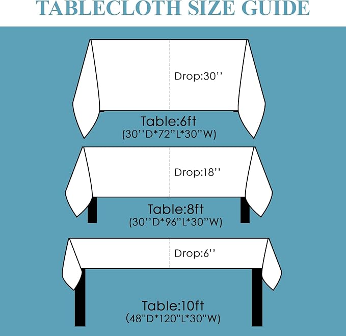 VidaFete 2 Pack 90*132inch Rectangle Tablecloth Polyester Table Cloth，Stain Resistant and Wrinkle Polyester Dining Table Cover for Kitchen Dinning Party Wedding Rectangular Tabletop Decoration(White)