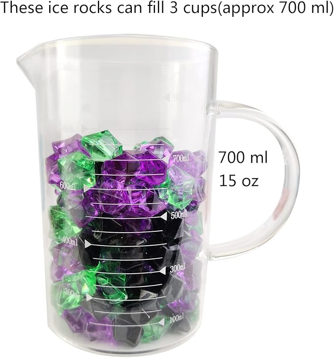 HappyFiller Halloween Decoration Fake Ice Rocks Crystal Cubes Stones for Vase Fillers,Party Decor, Crafts,Pirate Treasure Jewels Plastic Gemstone,Table Scatters,Mix Purple Green Black,15 OZ