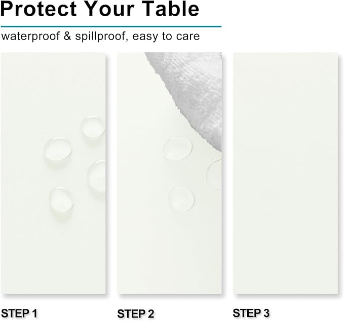 Hiasan Ivory Tablecloth Square - Waterproof and Spillproof Washable Fabric Table Cloth for Card Tables, 54 x 54 Inch
