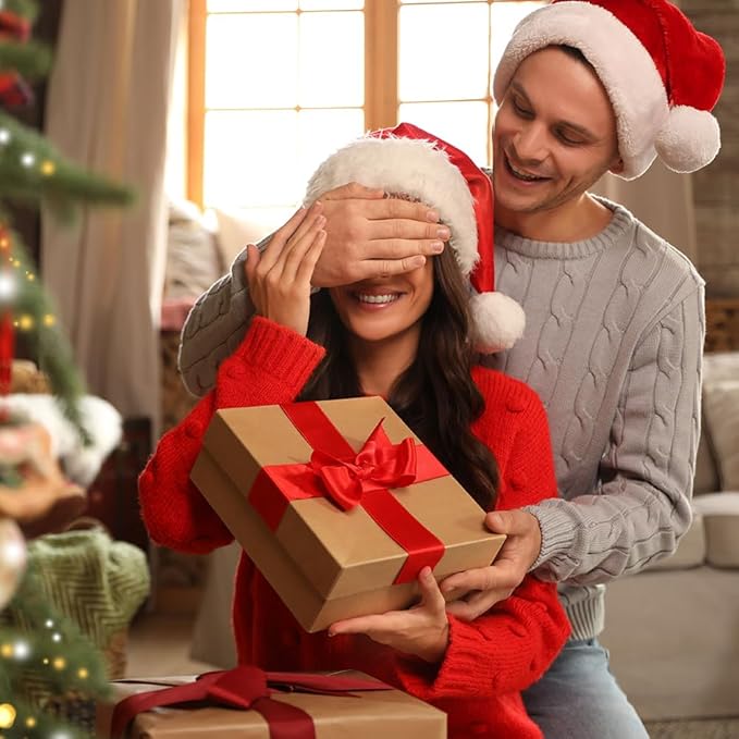 3/8" x 100 Yards Satin Ribbon - Scarlet Silk Ribbon with Spool - Ideal for Gift Wrapping, Floral Bouquets, Crafts, Wedding Party Decorations, Christmas and Sewing Projects