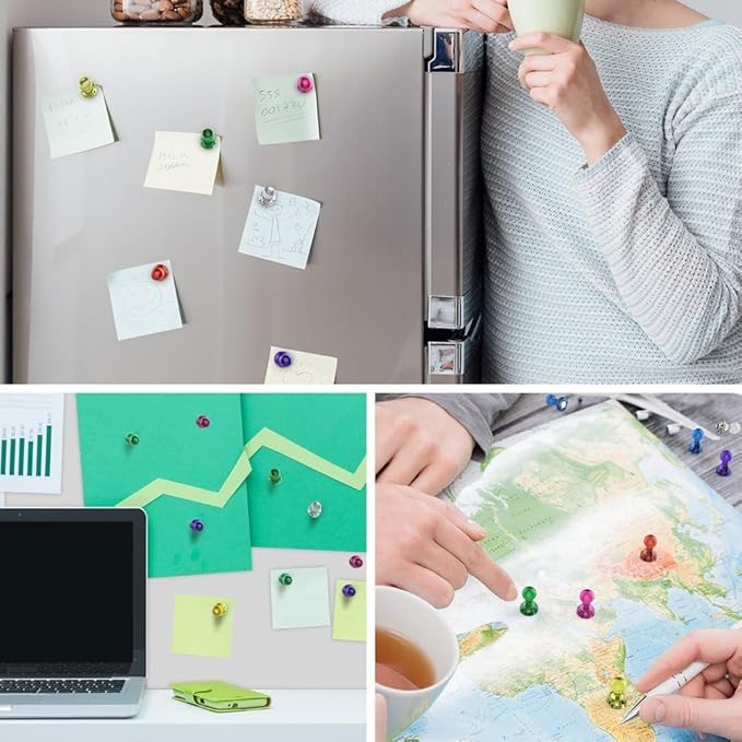 Push Pin Magnets - Tiergrade 6000 Pack 7 Assorted Color Strong, Office, Use at Kitchen Home and School Classroom, for Refrigerator Dry Erase Board and Whiteboard.