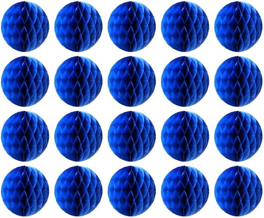 20pcs Honeycomb Flower Balls Party Honeycomb Balls Decoration Paper Flower Balls Tissue Paper Flower Ball Pom Poms Ball for Birthday Wedding Home Decor (6inch, Royal Blue)