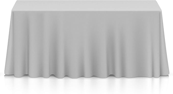 Lann's Linens - 10 Premium 90" x 156" Tablecloths for Wedding/Banquet/Restaurant - Rectangular Polyester Fabric Table Cloths - Silver