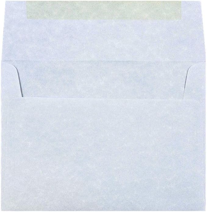 JAM PAPER A7 Parchment Invitation Envelopes - 5 1/4 x 7 1/4 - Blue Recycled - 50/Pack