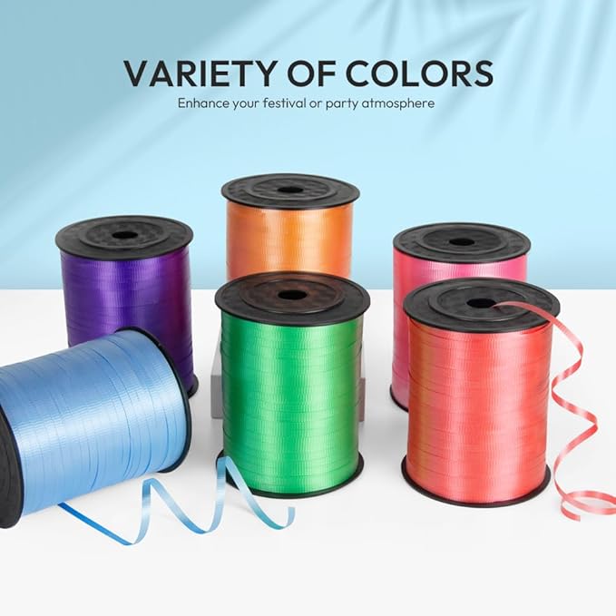KMER LIFE Pink Crimped Curling Ribbon, 1/5" Wide x 500 Yards Christmas Curling Ribbons for Gift Wrapping, Party Decoration, Balloon String, Crafting, Balloon Ribbons for Florist Flower (1 Roll)