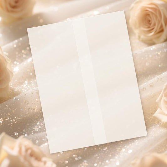 120 Pack Pre-Folded Vellum Jackets for 4.25x5.5 Invitations, Translucent Vellum Paper 4.25x5.5 Jackets, 100GSM Wedding Invitations Wraps, Envelope Liners for Birthdays, Baby Showers