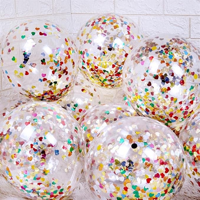100g (3.53OZ) Rainbow Foil Confetti - Assorted Round, Heart & Star Shaped Table Confetti for Festive Celebrations