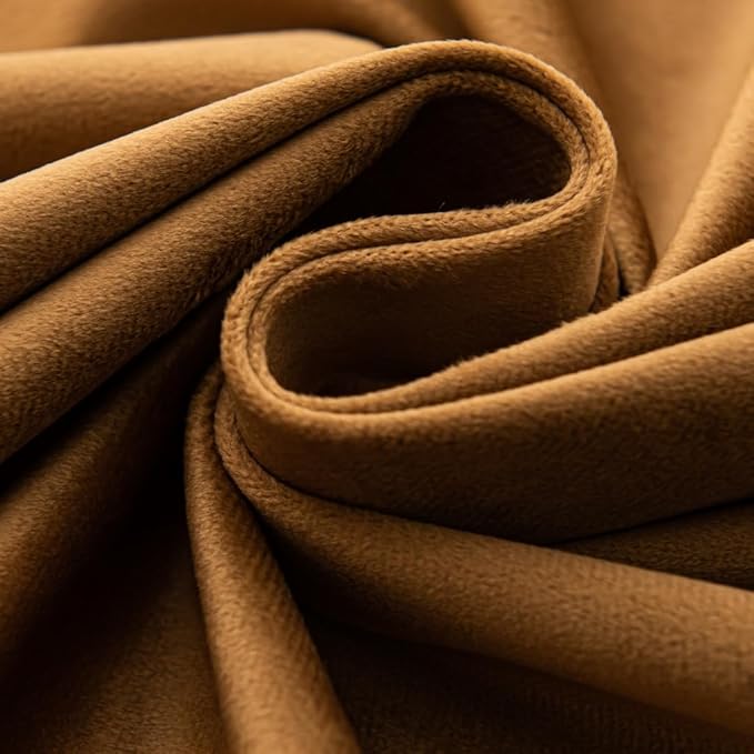 F-CHU Luxury Camel Tablecloth Thickset Velvet Tablecloth with Beautiful Gold Tassels Vintage Table Cloth for Home Decor Wedding, Party, Banquet and Events 60x120-Inch
