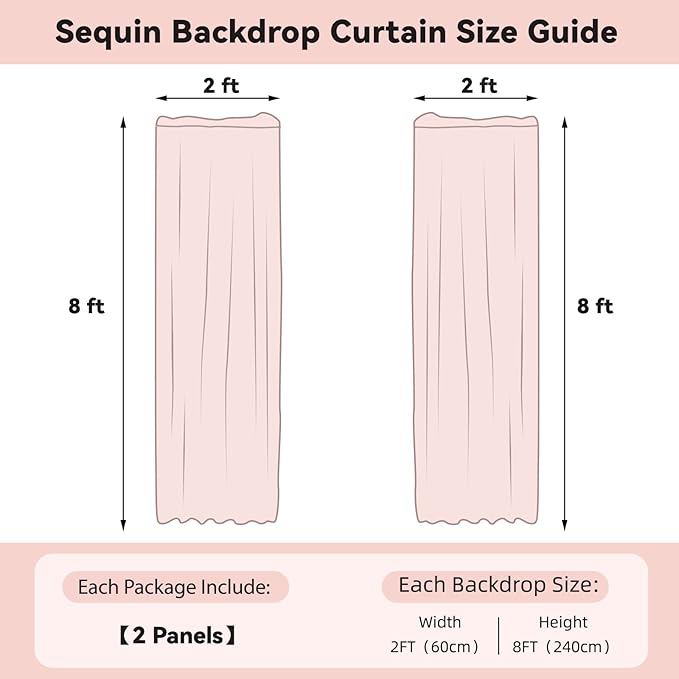 Sugargirl White Sequin Backdrop Curtain 2 Panels 2FTx8FT Glitter White Background Drapes Sparkle Photography Backdrop for Party Wedding Birthday Wall Decoration