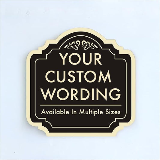 Custom Outdoor Decorative Signs, Personalized Aluminum, Waterproof USA Signs - Design 2 Black Charcoal 8x8